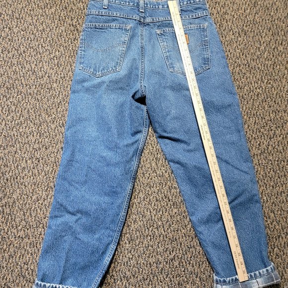 EUC Carhartt Women's Blue Flannel Lined Jeans 32x30 Super Warm!!! - Picture 10 of 13
